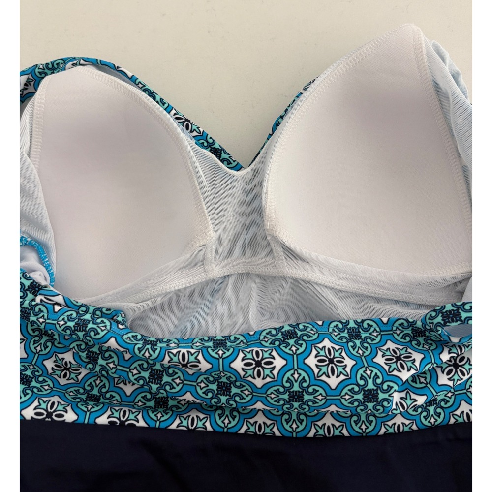 Swim Solutions Surplice Criss Cross One Piece Swimsuit-12 - Picture 8 of 13